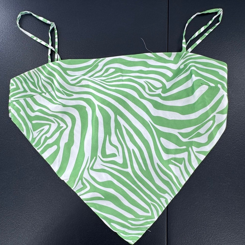 Princess Polly Green Zebra‎ Print Handkerchief Crop Top Womens Size 6 Cami
